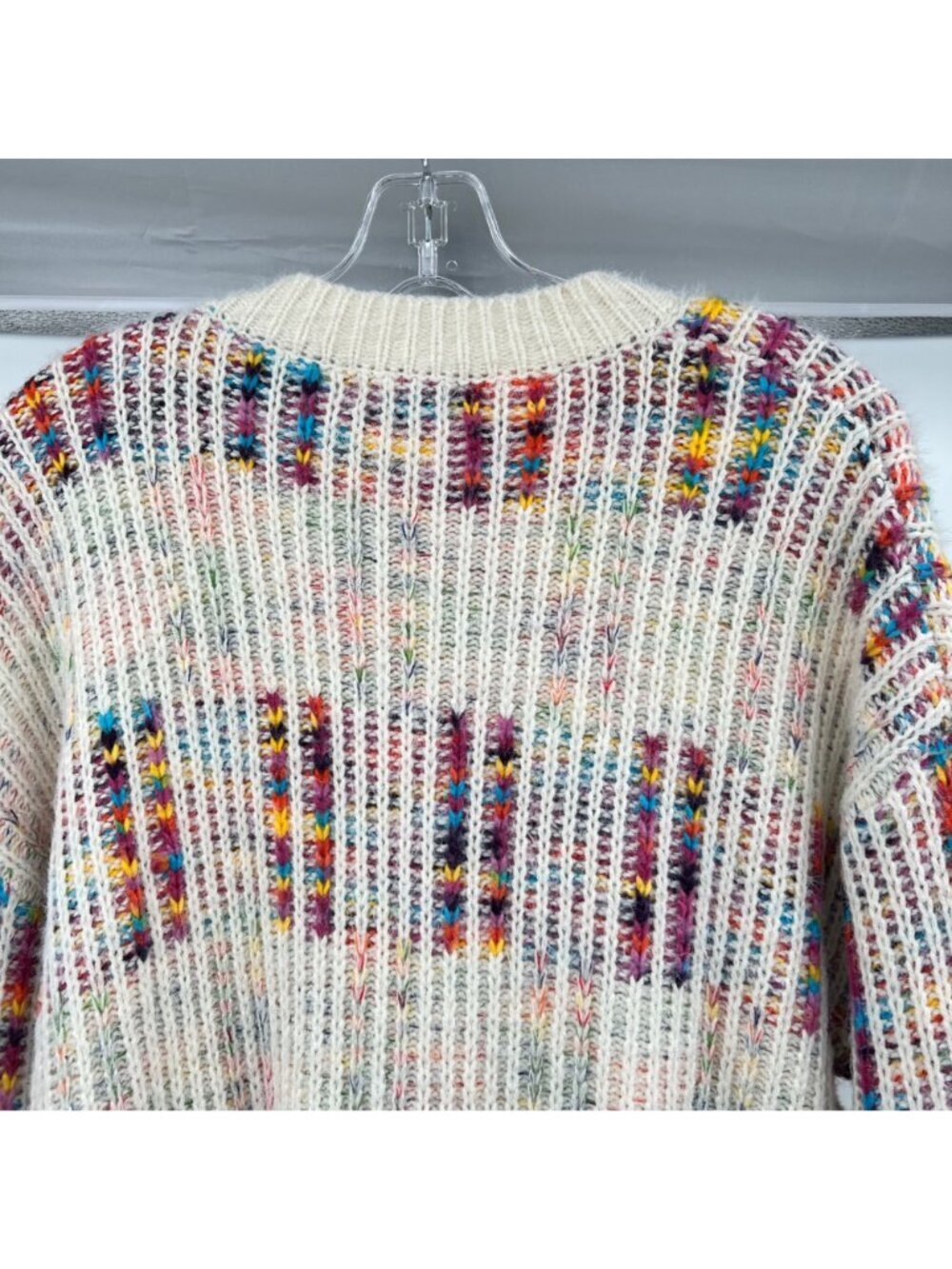 Tea n Rose Womens Fuzzy Knit Pullover Sweater Multicolor Print Size XL - Picture 6 of 9